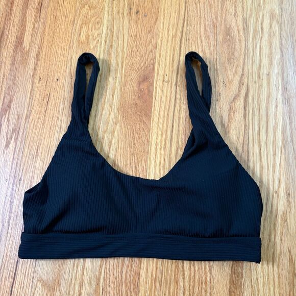 Andie Other - ANDIE The Ventura Ribbed Black Summer Beach Bikini Top Womens Size Medium